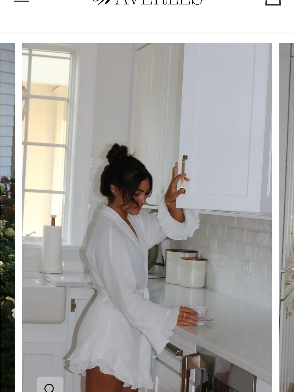 White Ruffle Trim Robe and shorts set